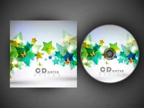 Stylized CD Cover design template. EPS 10. Stock Illustration