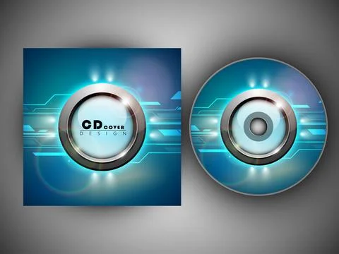 Stylized CD Cover design template. EPS 10. Illustrazione stock