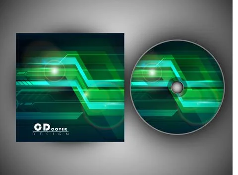 Stylized CD Cover design template. EPS 10. 스톡 일러스트