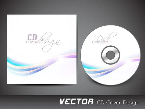 Stylized CD Cover design template. EPS 10. Stock Illustration