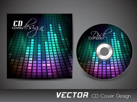 Stylized CD Cover design template. EPS 10. 스톡 일러스트