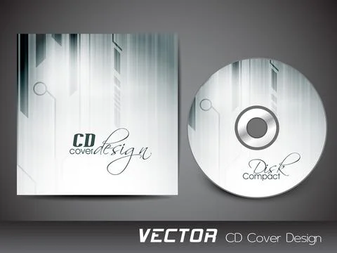 Stylized CD Cover design template. EPS 10. Stock Illustration