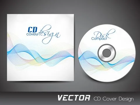 Stylized CD Cover design template. EPS 10. Stock Illustration
