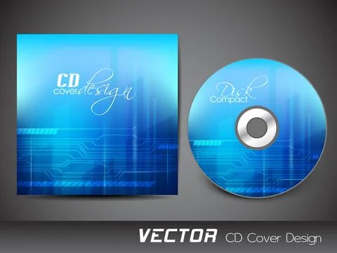 Stylized CD Cover design template. EPS 10. 스톡 일러스트