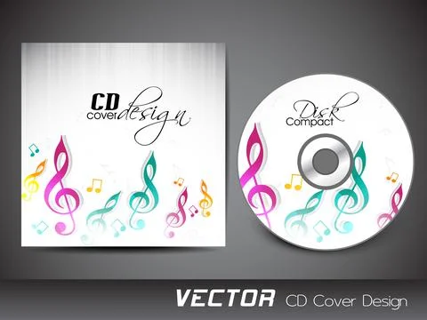 Stylized CD Cover design template. EPS 10. Stock Illustration