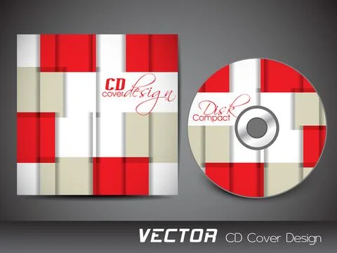 Stylized CD Cover design template. EPS 10. Illustrazione stock
