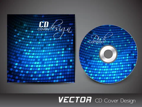Stylized CD Cover design template. EPS 10. Illustrazione stock