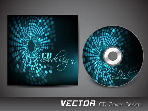 Stylized CD Cover design template. EPS 10. Stock Illustration