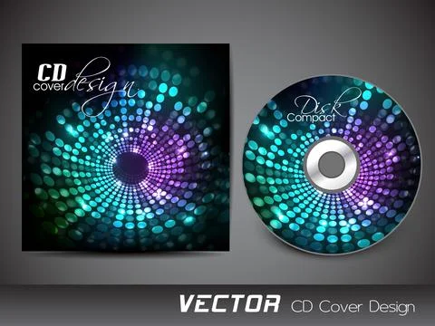 Stylized CD Cover design template. EPS 10. Stock Illustration