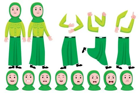 Stylized Characters Set for Animation Stock Illustration