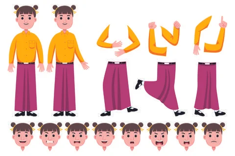 Stylized Characters Set for Animation Stock Illustration