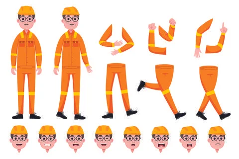 Stylized Characters Set for Animation Stock Illustration