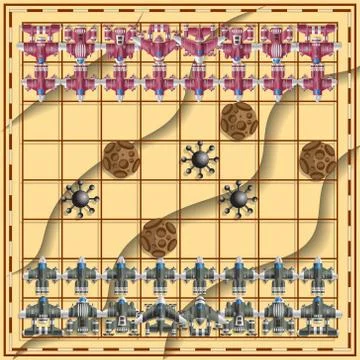 Stylized chess on the topic of fantasy. Stock Illustration