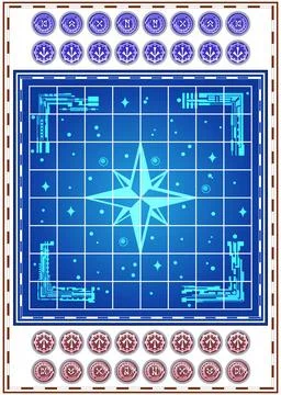 Stylized chess on the topic of fantasy. Stock Illustration