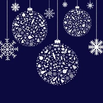 Stylized christmas balls Stock Illustration