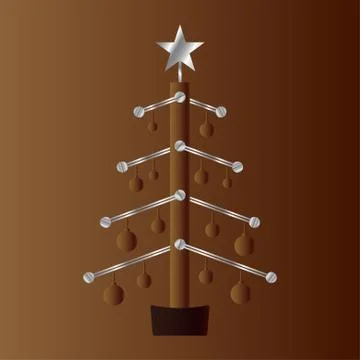 Stylized christmas tree in a technical style Stock Illustration