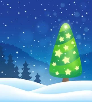 Stylized Christmas tree topic image - eps10 vector illustration. Stock Illustration