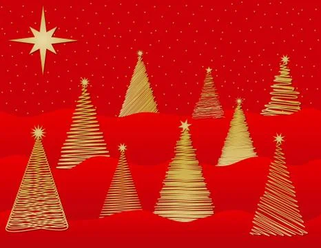 Stylized christmas trees Иллюстрация