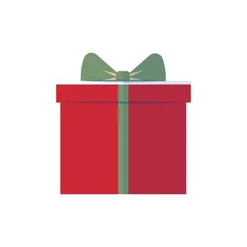 Stylized Christmas wrapped gift box with bow. Stock Illustration