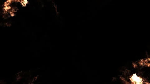 Stylized Cinematic Flame Particles Glowing Fire Elements on Transparent Alpha Stock Footage 336701178