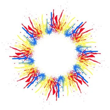 Stylized circle of multi-colored watercolor splashes and space for text. Vector Stock Illustration