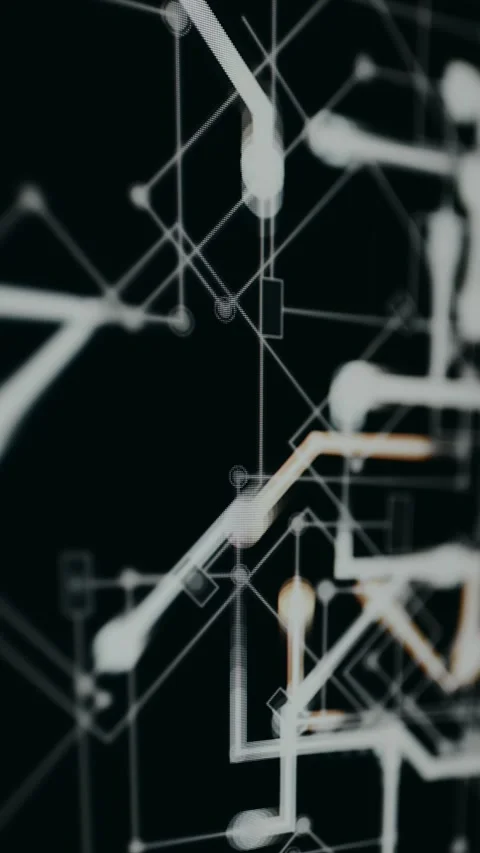 Stylized circuit-based digital network system Stock Footage 333451119