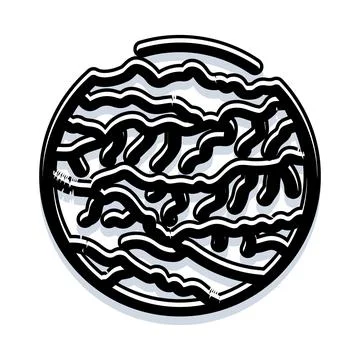 Stylized circular abstract pattern with wavy lines Stockillustratie
