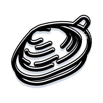 Stylized clam mollusk shell illustration on white background 库存插图