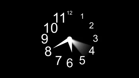 Stylized clock face showing time passing with blurred hands and scattered n.. Stock Footage 336885977