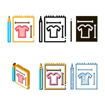 Stylized clothes sketch icon vector outline イラスト素材