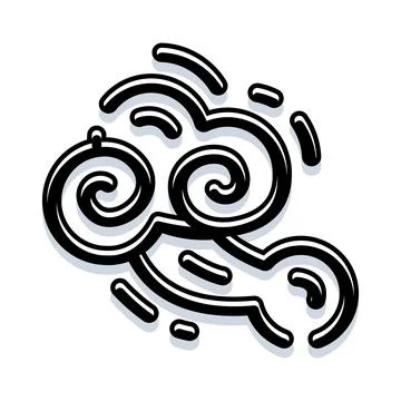 Stylized cloud icon featuring black line art 库存插图