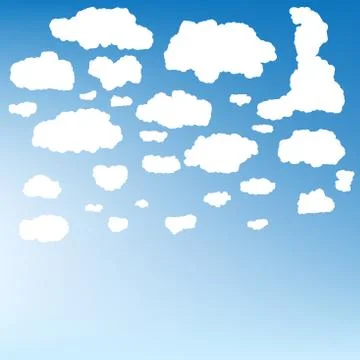 Stylized cloud silhouettes set. EPS 10 Stock Illustration