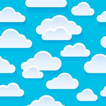 Stylized clouds seamless background Stock Illustration
