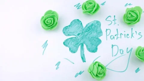 The stylized clover and florets Stock Footage 85596259