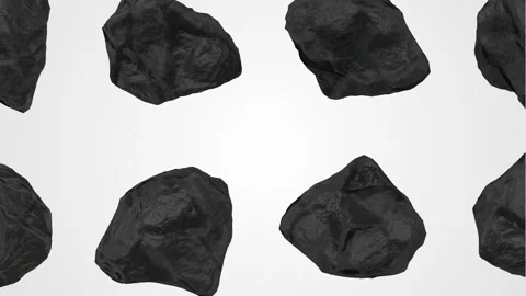 Stylized Coals Falling on a Light Background. Charcoal 3D Animation. 4K Stock Footage 304391671