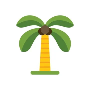 Stylized coconut palm tree growing on tropical island Stock-Illustration