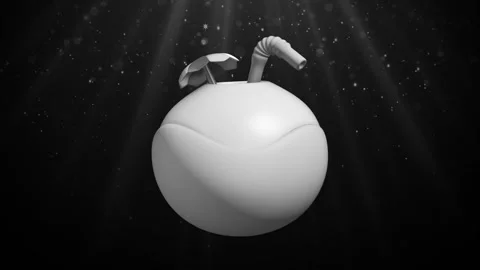 Stylized coconut with straw Background Loop Stock Footage 308021773