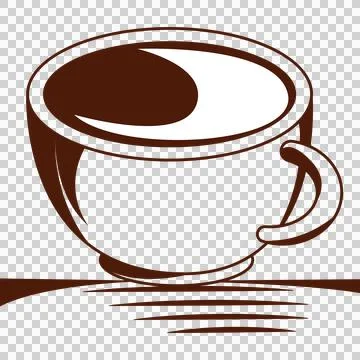 Stylized Coffee Cup Vector Illustration - PNG Graphic Illustrazione stock