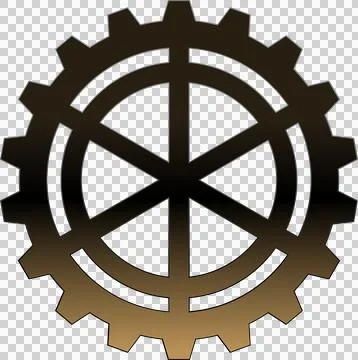 Stylized cogwheel is showing flat design with dark golden brown gradient on Stock Illustration