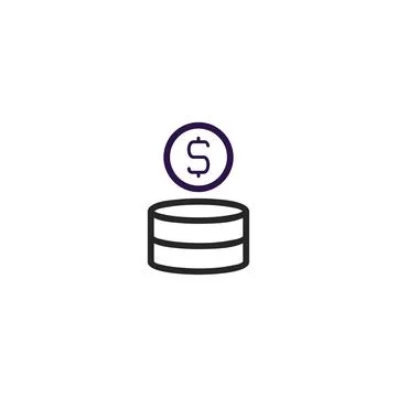 Stylized coin stack illustration symbolizing financial gain and wealth accu.. Stock Illustration