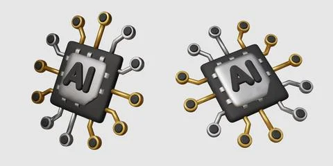 Stylized collection of tech pictograms representing the core of computing 스톡 일러스트