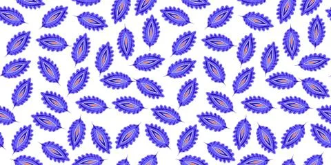 Stylized colorful leaves seamless pattern. Folk boho universal texture. Hand  Stock Illustration