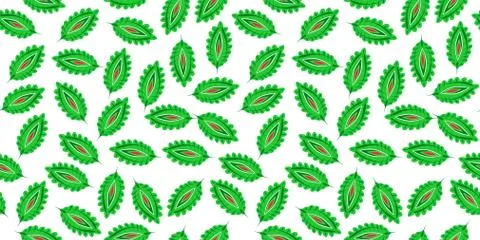 Stylized colorful leaves seamless pattern. Folk boho universal texture. Hand  Stock Illustration
