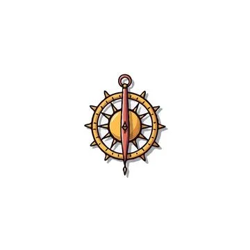 Stylized compass rose illustration offering guidance with direction and nav.. Stock Illustration