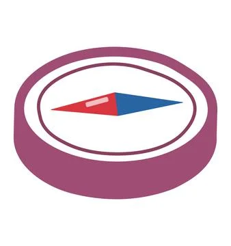Stylized compass rose with red and blue pointer. Navigational compass icon in a Stock Illustration