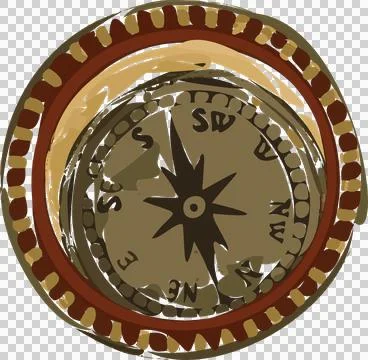 Stylized compass rose is showing flat design, 8-pointed star and point markers, Ilustração Stock