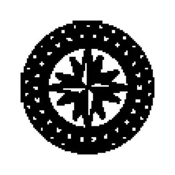 Stylized compass rose symbolizing navigation, direction, and journey Stock Illustration