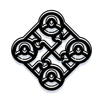 Stylized connection linking network unity graphic illustration Stock Illustration