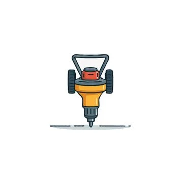 Stylized construction equipment illustration featuring compact rammer for s.. Stockillustratie