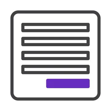 Stylized Content Layout with Button Accent for Digital Interface Design Illustrazione stock